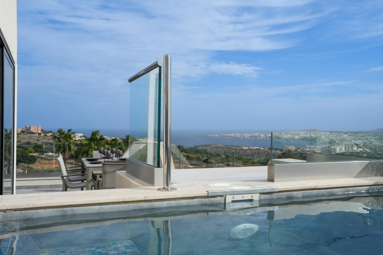 Lux Sea&Country Views With Pool Apartment Mellieha Bagian luar foto