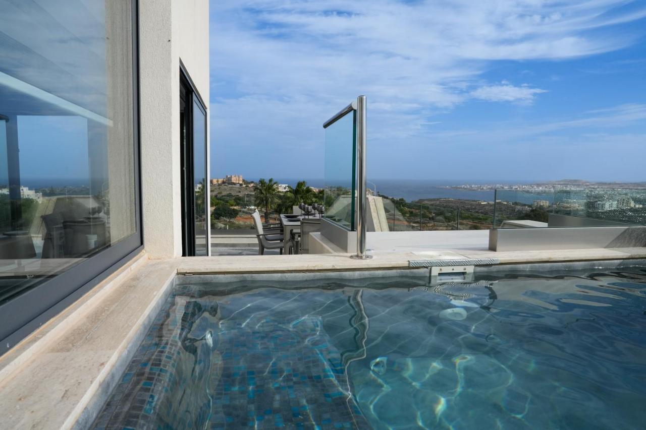 Lux Sea&Country Views With Pool Apartment Mellieha Bagian luar foto